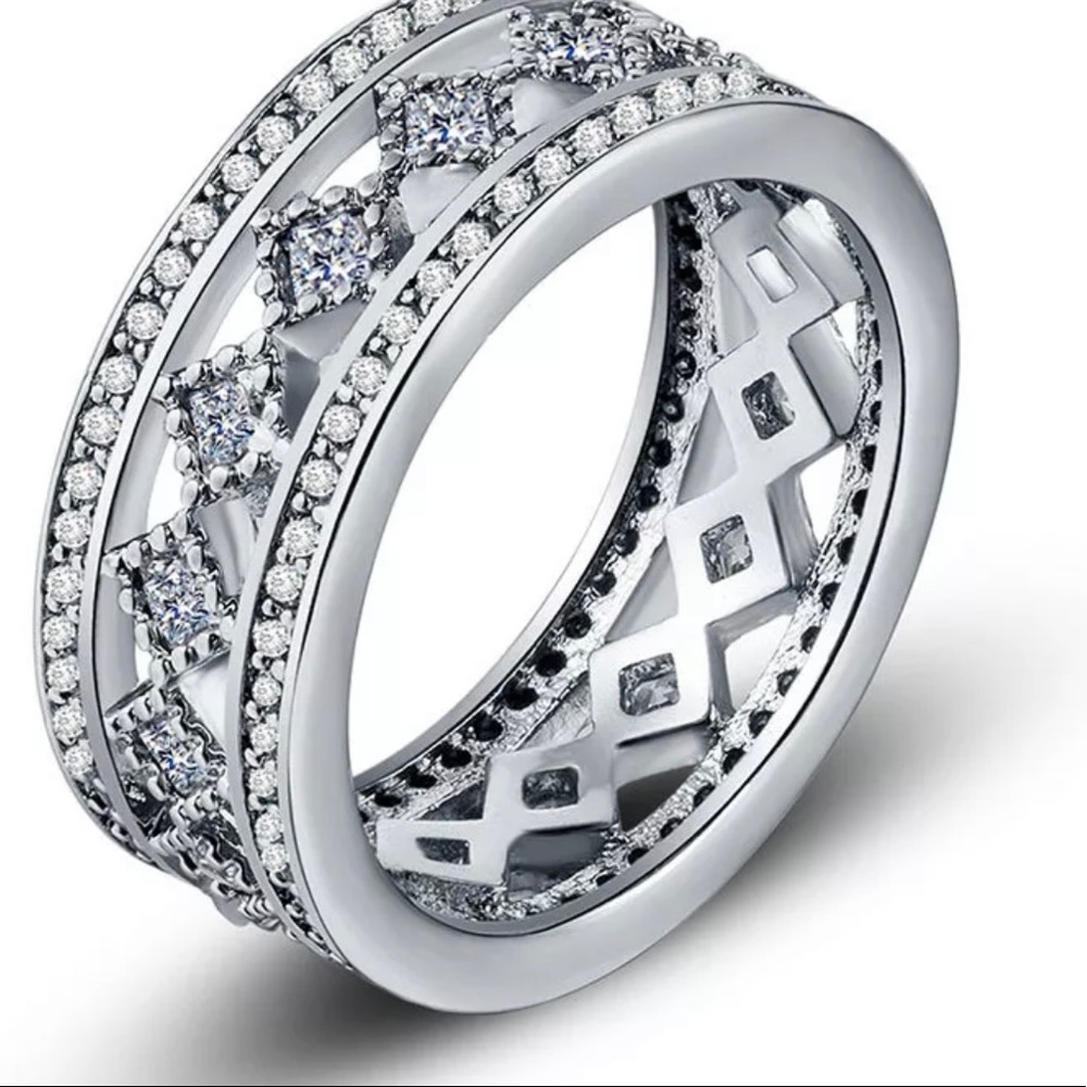 925 sterling silver halo ring